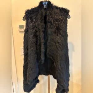 Black Rabbit Fur Vest